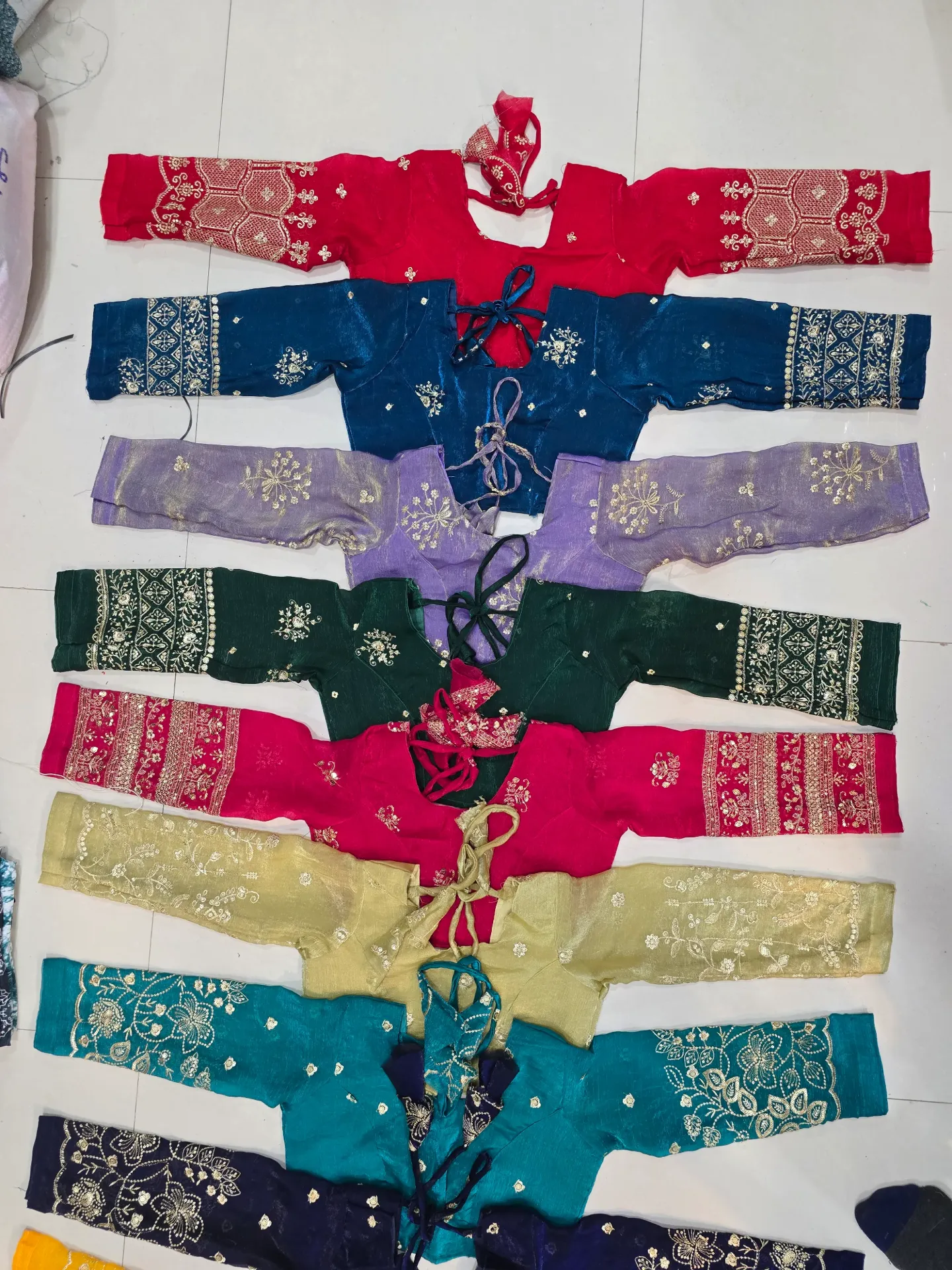  Jimmuchu Heavy Work border Blouse Princess Cut with aster