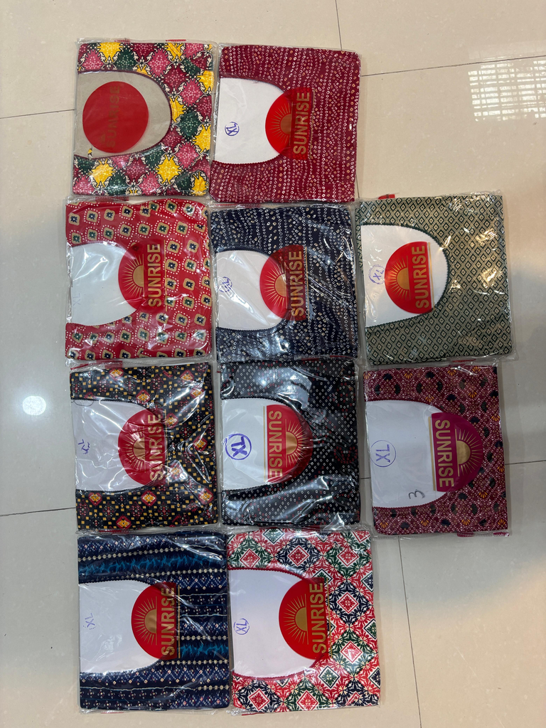 Lycra printed plain sleev blouse