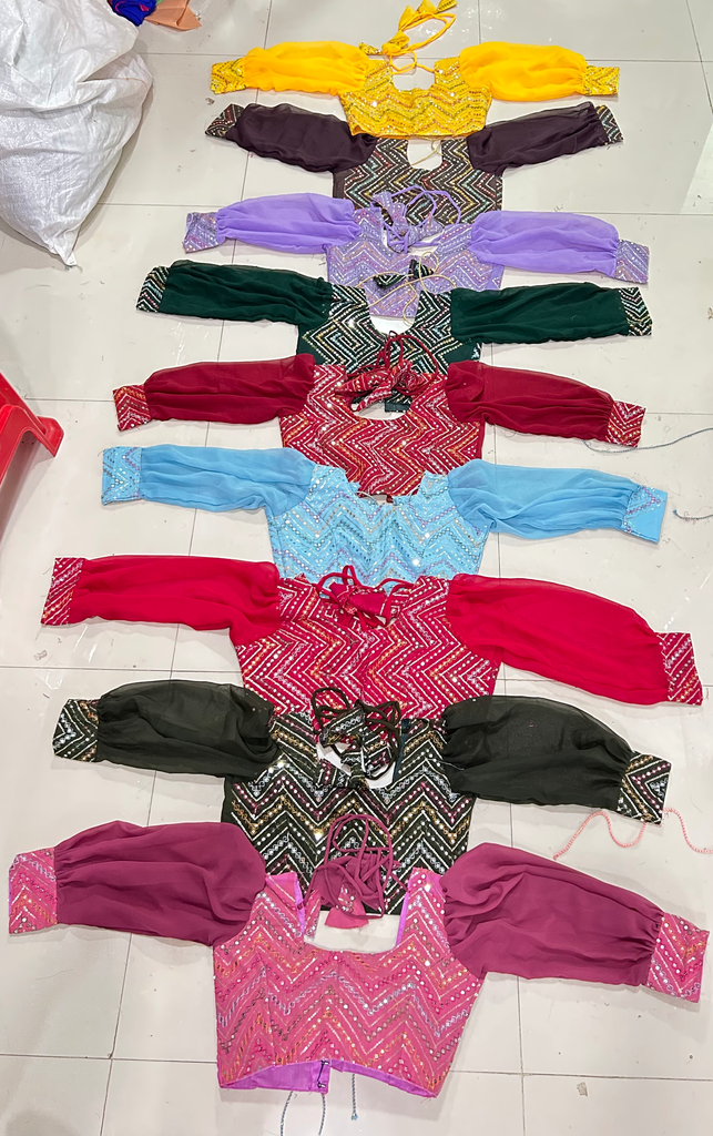 Georgette Multi-Work Princess Cut Blouse | 19” long Balloon Sleeve with Astar