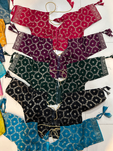 Jimmy Choo Fabric Full Sleeve 9” Katori Blouse with Aster | Front Button & Border Sleeve Design